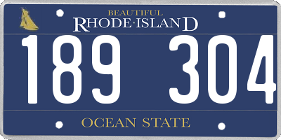 RI license plate 189304