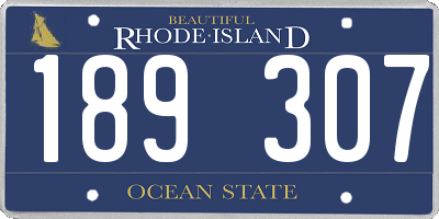 RI license plate 189307