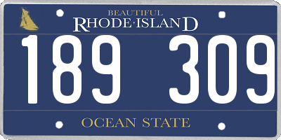 RI license plate 189309