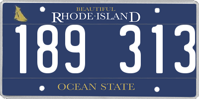 RI license plate 189313