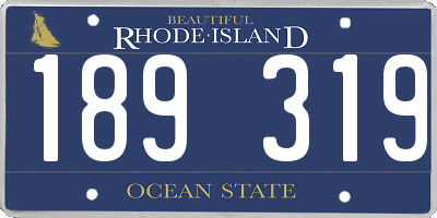 RI license plate 189319