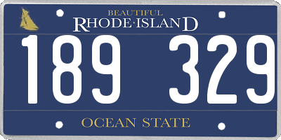 RI license plate 189329