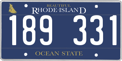 RI license plate 189331