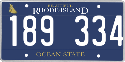 RI license plate 189334