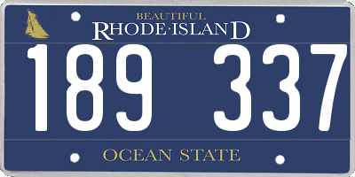 RI license plate 189337