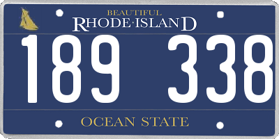 RI license plate 189338