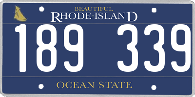 RI license plate 189339
