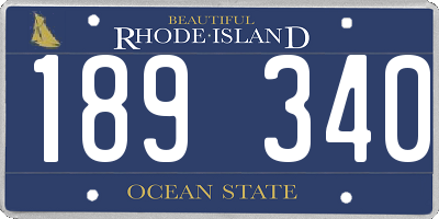 RI license plate 189340