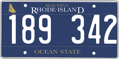 RI license plate 189342