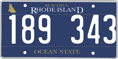 RI license plate 189343