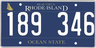 RI license plate 189346
