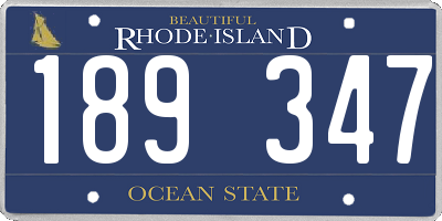 RI license plate 189347