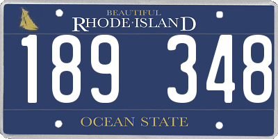 RI license plate 189348