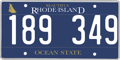 RI license plate 189349