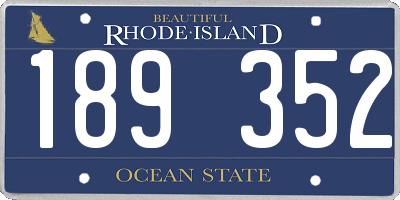 RI license plate 189352