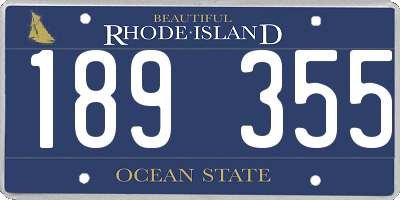 RI license plate 189355