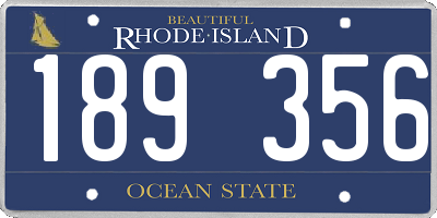 RI license plate 189356
