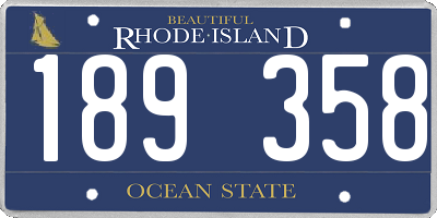 RI license plate 189358