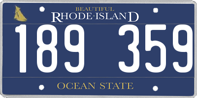 RI license plate 189359