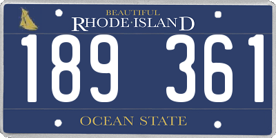 RI license plate 189361
