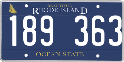 RI license plate 189363