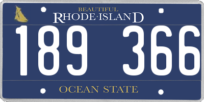 RI license plate 189366