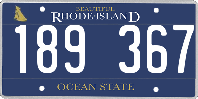 RI license plate 189367