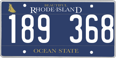 RI license plate 189368