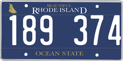 RI license plate 189374