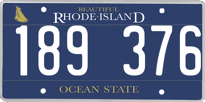 RI license plate 189376