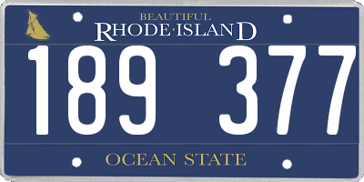RI license plate 189377