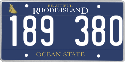 RI license plate 189380