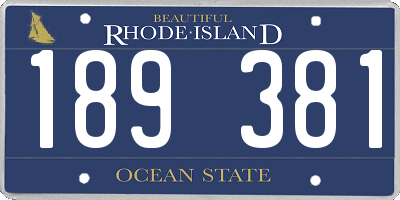 RI license plate 189381