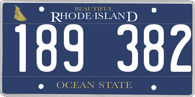 RI license plate 189382