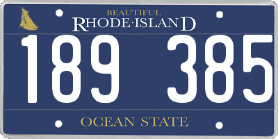 RI license plate 189385