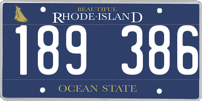 RI license plate 189386
