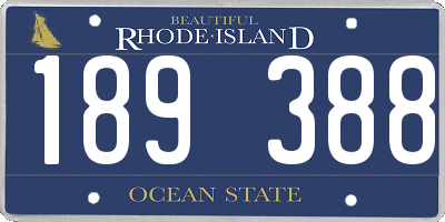 RI license plate 189388