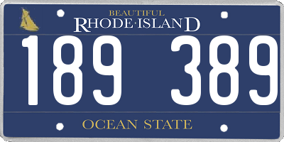 RI license plate 189389