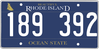 RI license plate 189392