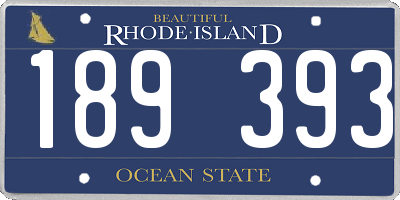 RI license plate 189393