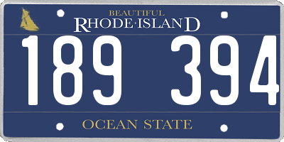 RI license plate 189394