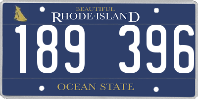 RI license plate 189396
