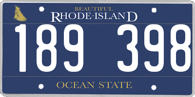 RI license plate 189398
