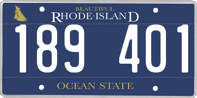 RI license plate 189401