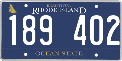 RI license plate 189402