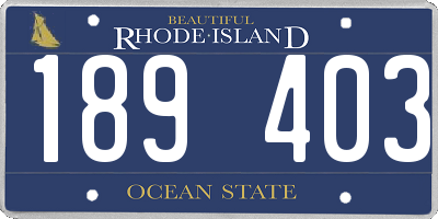 RI license plate 189403