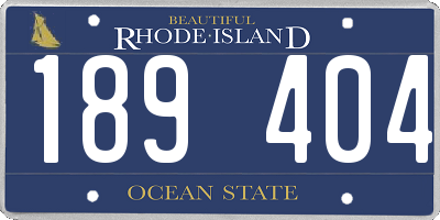 RI license plate 189404