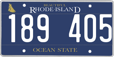 RI license plate 189405