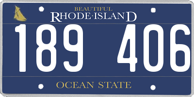 RI license plate 189406