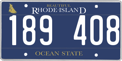 RI license plate 189408